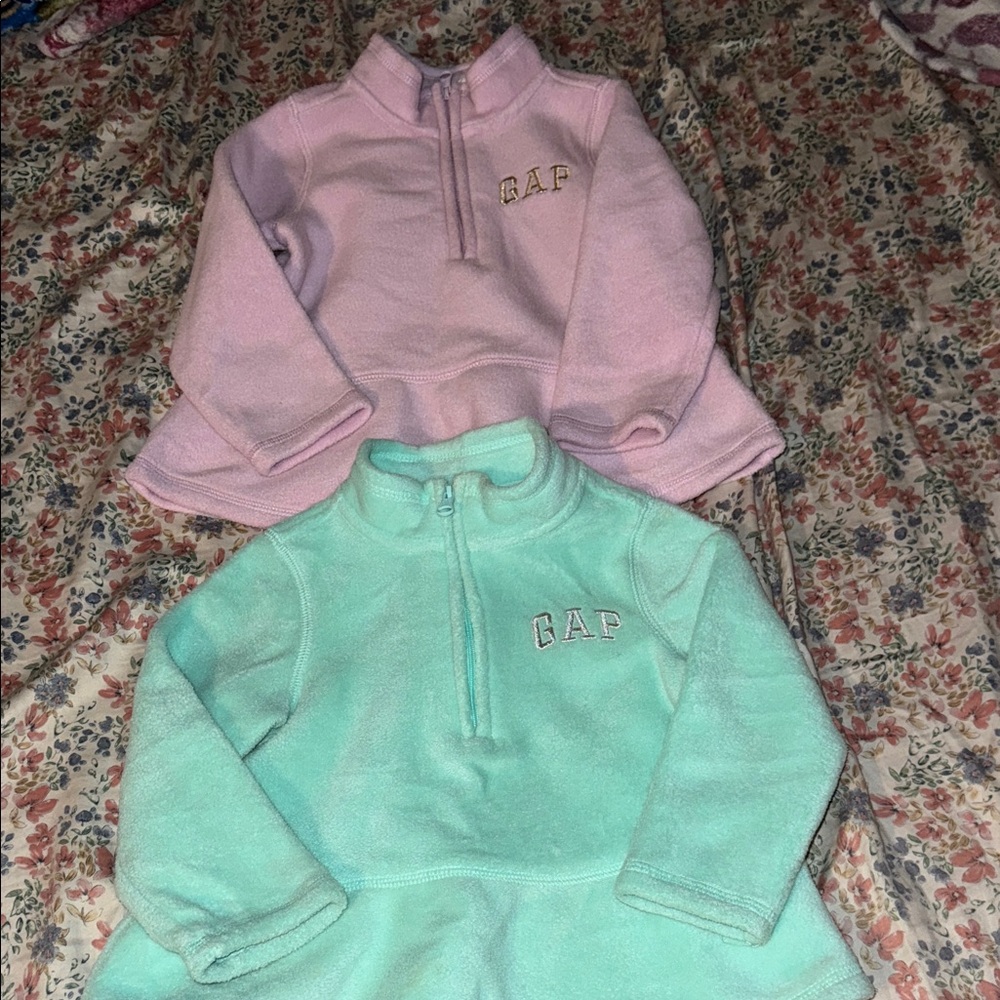 GAP Kids Pastel Pink and Mint Green Fleece Sweatshirts